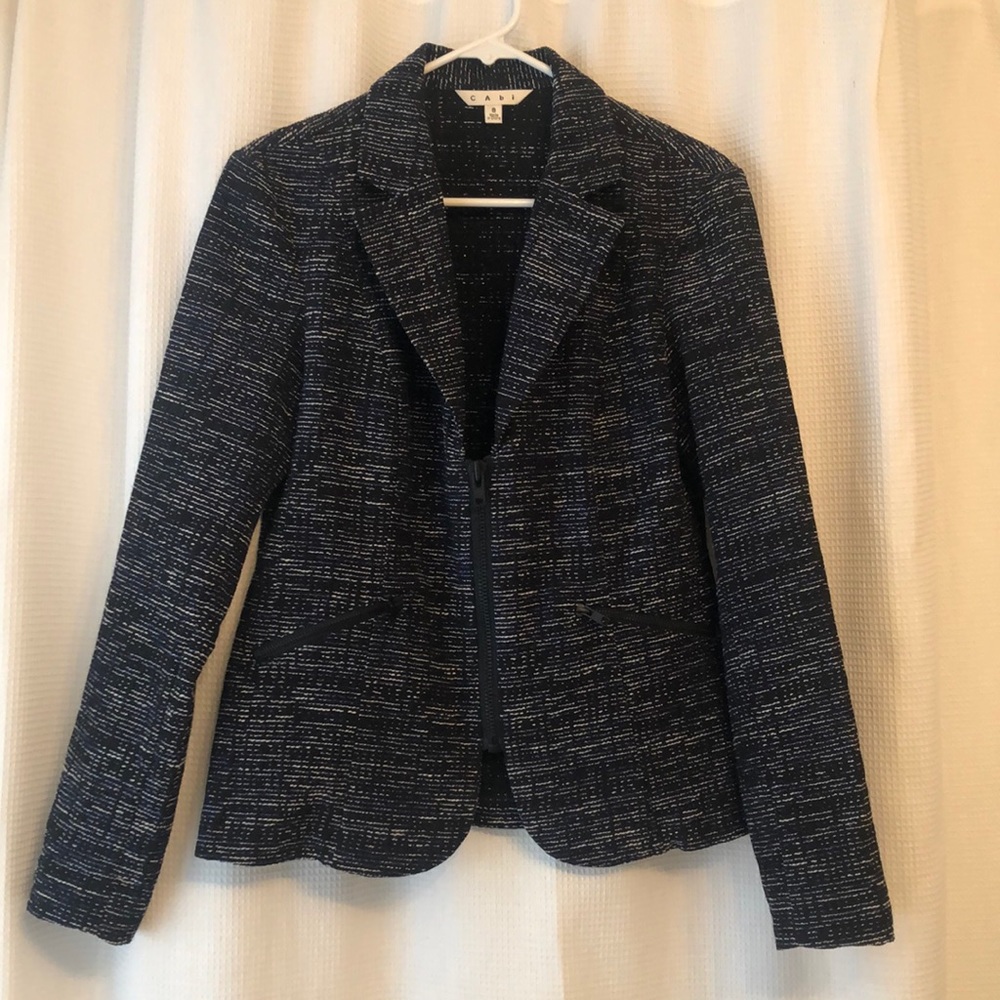 Navy Heathered Blazer Jacket